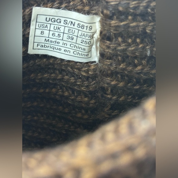UGG Cardy Brown Sweater Tall Chunky Knit Winter Boots 5819 Women’s Size 8 - Picture 6 of 6